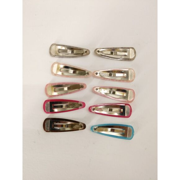 vtg Hair Snap Barrette Clip Assorted Colors and Faux Tortoise Shell Lot of 10 - Picture 4 of 5
